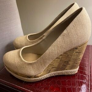 Elegant Beige Wedge Heels